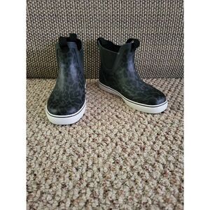 Ocean + Coast black leopard high-top boots